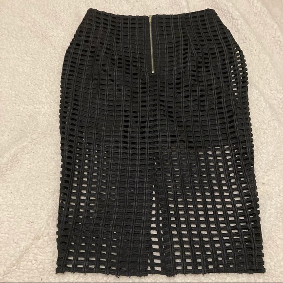 - ENDLESS ROSE Black see-through window pane skirt - Picture 3 of 11